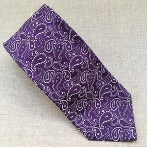 Faconnable Purple Paisley Silk Tie